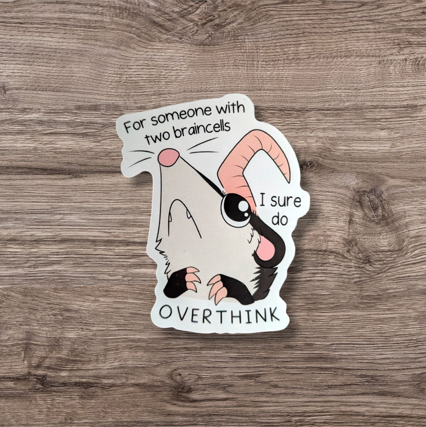 Two braincell possum sticker